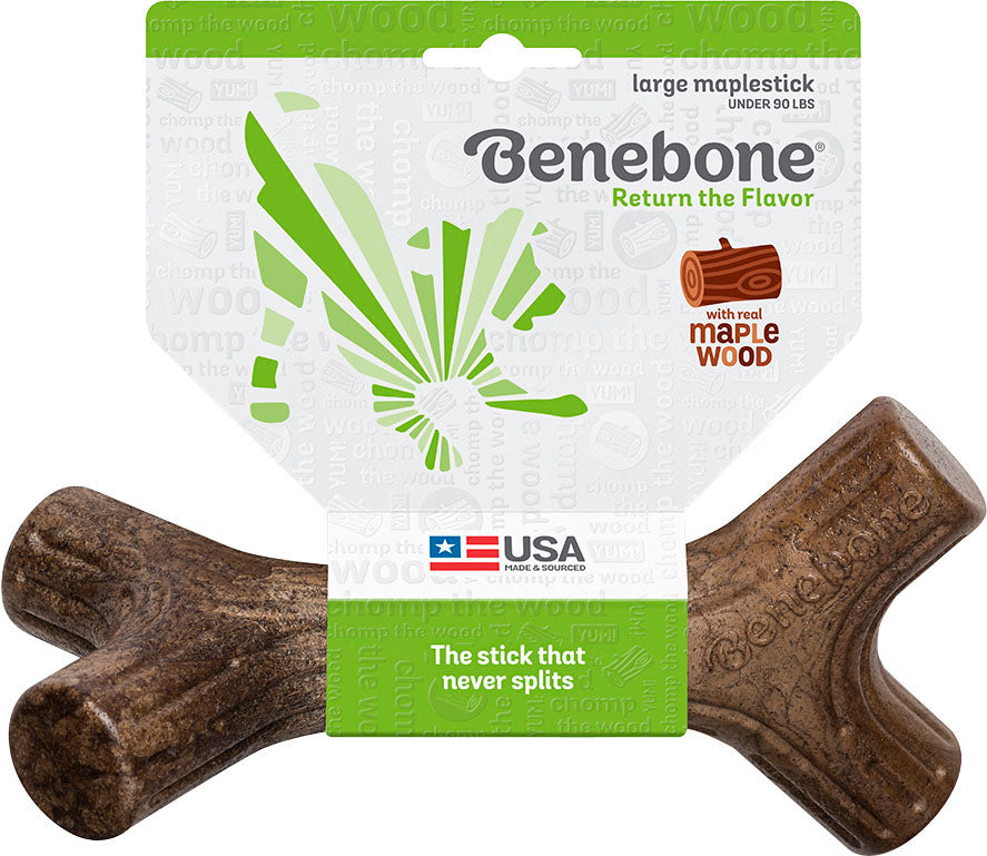 Benebone Maplestick, Maple Wood, LG - Hard Plastic