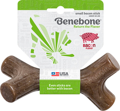 Benebone Bacon Stick, Bacon, SM - Hard Plastic