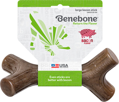 Benebone Bacon Stick, Bacon, LG - Hard Plastic