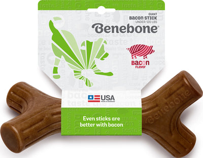 Benebone Bacon Stick, Bacon, Giant - Hard Plastic