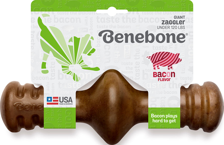 Benebone Zaggler, Bacon, Giant - Hard Plastic