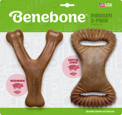 Benebone Dental/Wishbone Combo, Bacon, MD - Hard Plastic