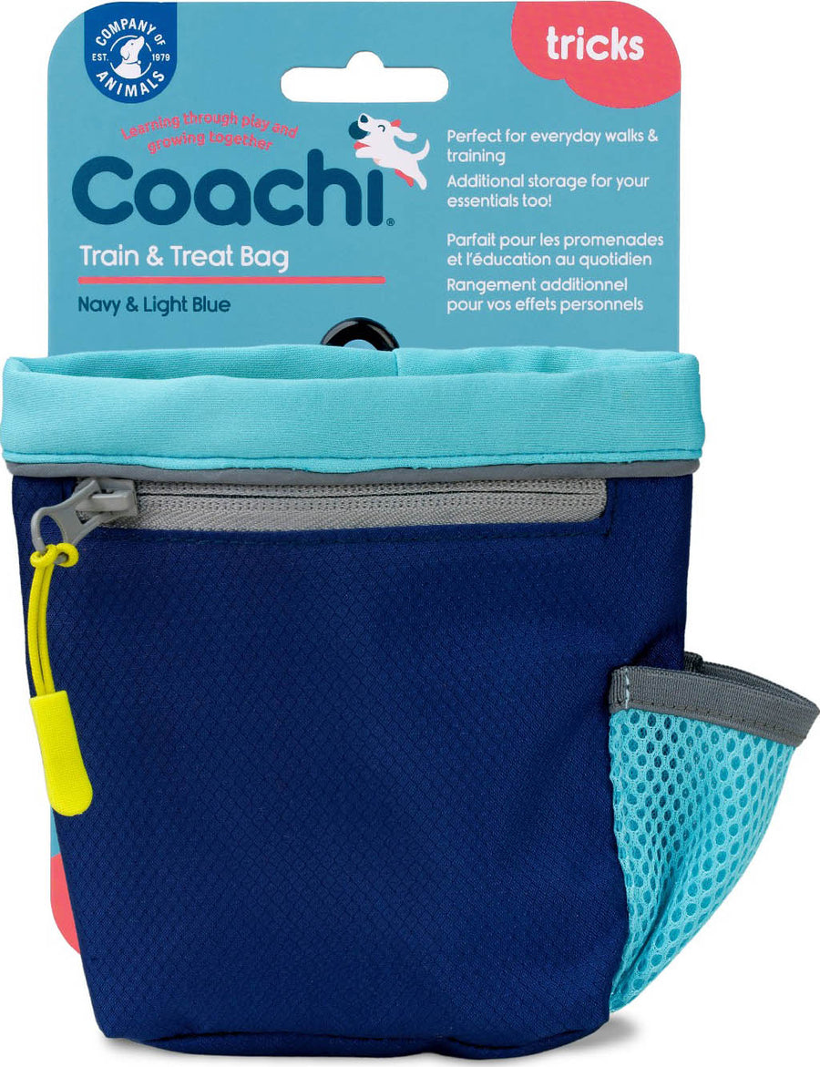 Company of Animals Coachi Train & Treat Bag with Draw String Closure, Blue/Navy, Reg - Training Aids