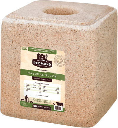 Redmond Natural Mineral Salt Block, 44 lb - Nutritional Feed Blocks & Tubs
