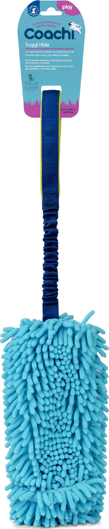 Company of Animals Coachi Tuggi Elastic Hide Super Tough Tug Toy, Lime/Navy, LG - Training Aids
