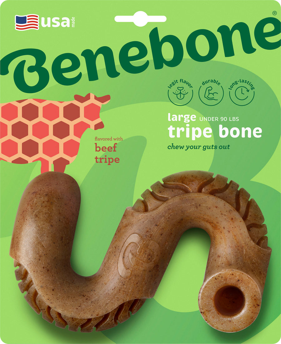Benebone Tripe Bone, Beef Tripe, LG - Hard Plastic