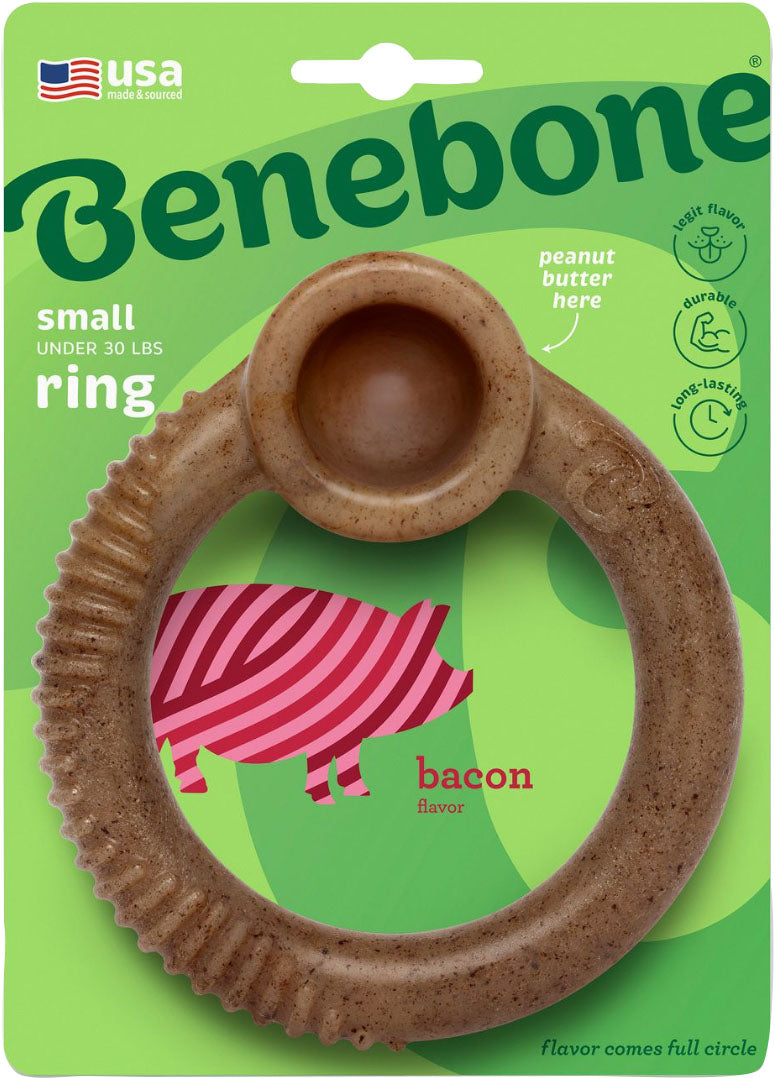 Benebone Ring, Bacon, SM - Hard Plastic