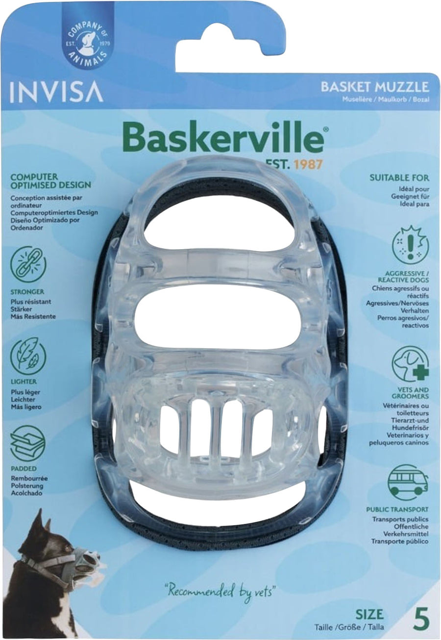 Baskerville Invisa Transparent Padded Muzzle, Sz 5 - Muzzles