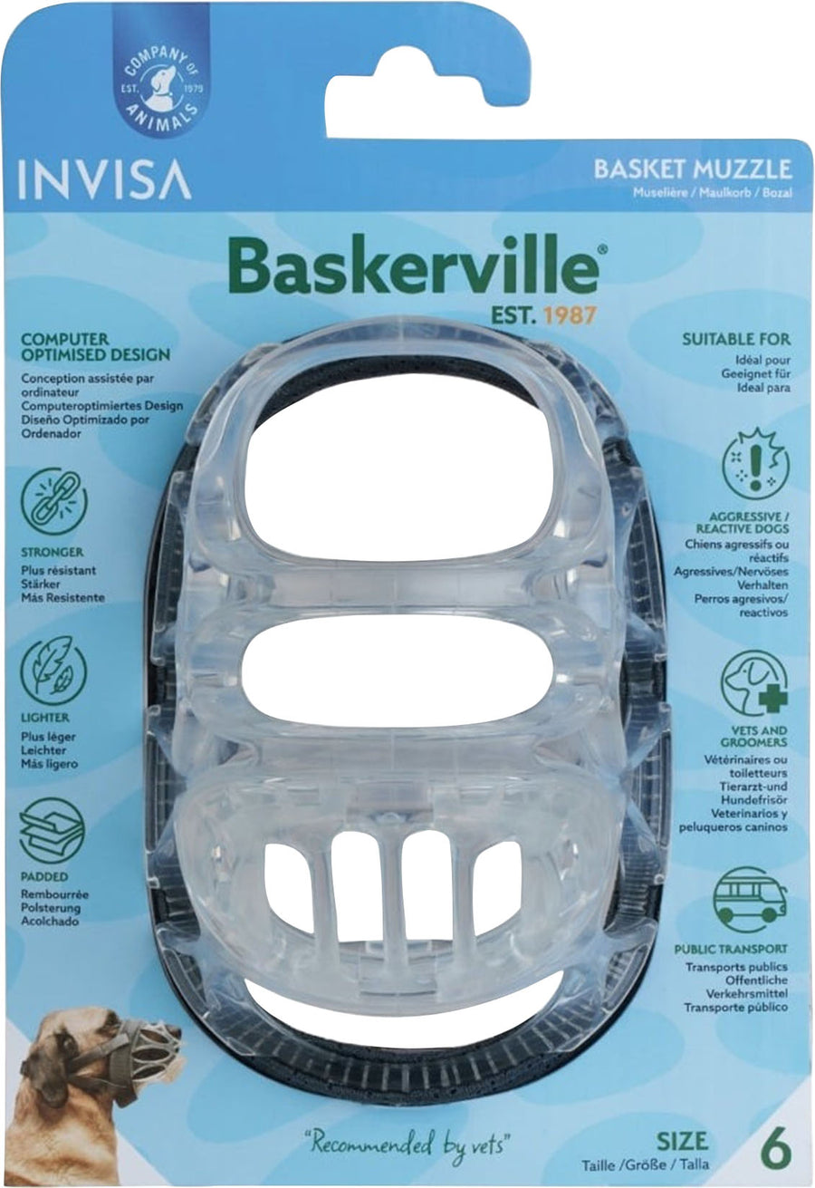 Baskerville Invisa Transparent Padded Muzzle, Sz 6 - Muzzles
