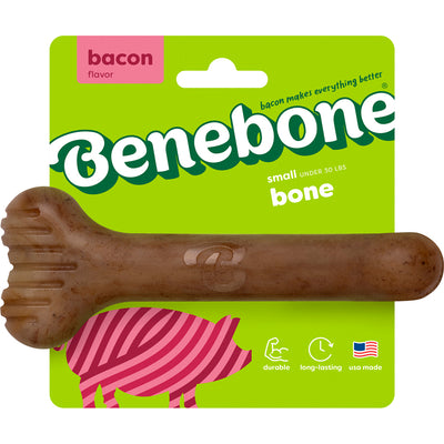 Benebone Bone, Bacon, SM - Hard Plastic