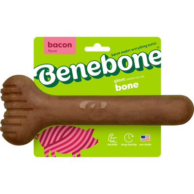 Benebone Bone, Bacon, Giant - Hard Plastic