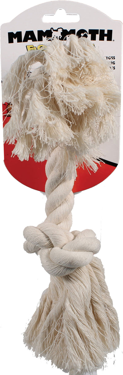 Mammoth Flossy Chews Cotton Rope Bone, White, 12 in