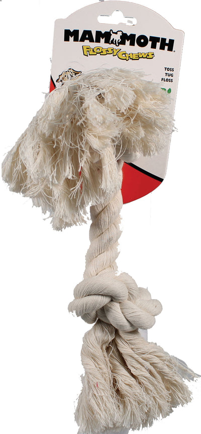Mammoth Flossy Chews Cotton Rope Bone, White, 14 in