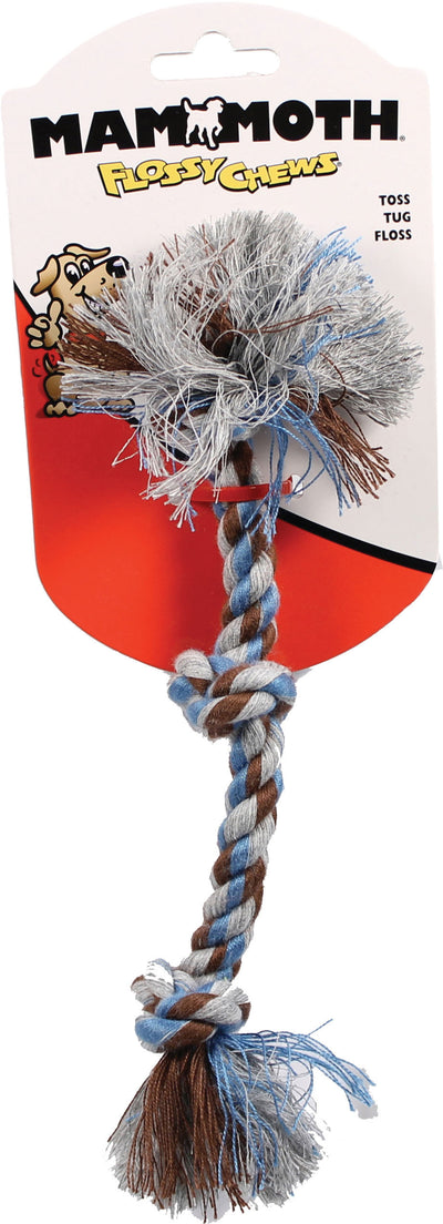 Mammoth Flossy Chews Color 3 Knot Rope Tug, Multi, 10 in