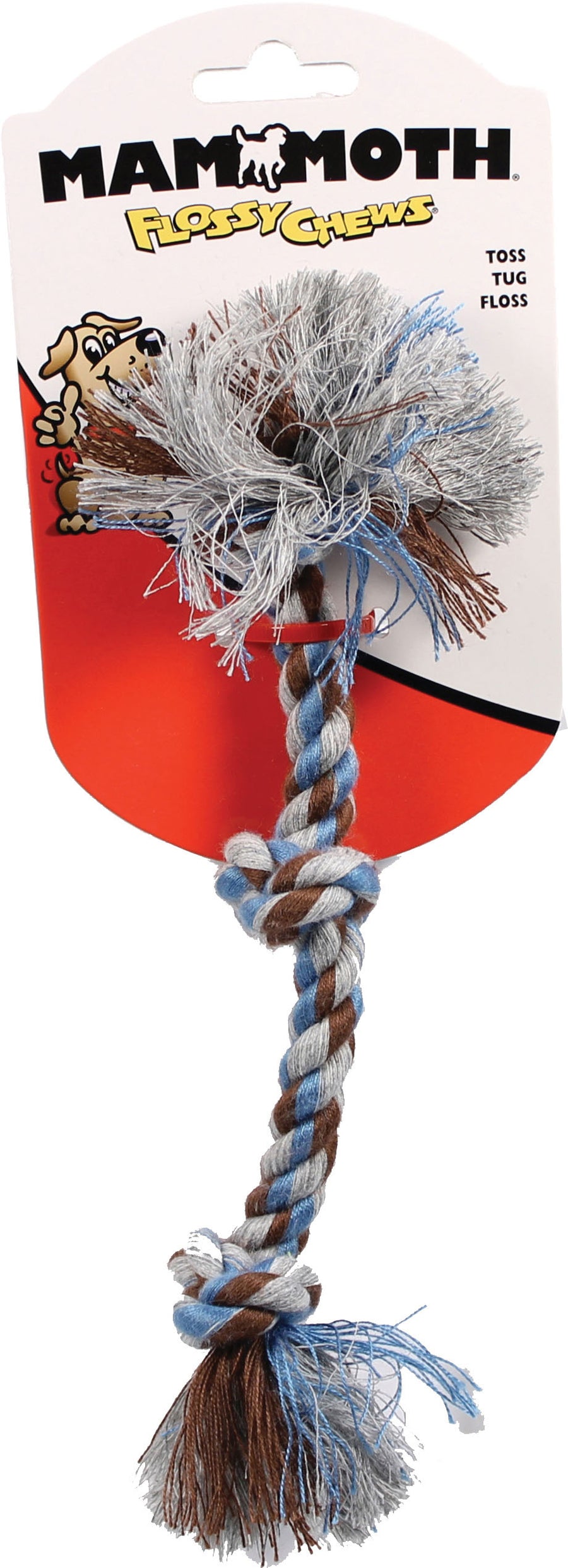 Mammoth Flossy Chews Color 3 Knot Rope Tug, Multi, 10 in