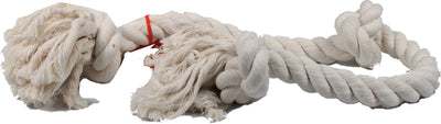 Mammoth Flossy Chews Cotton 3 Knot Rope Tug, White, 36 in