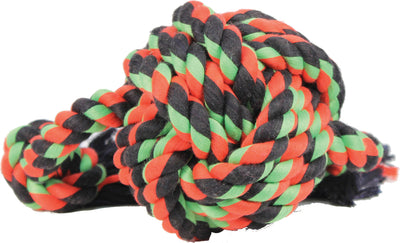 Mammoth Flossy Chews Monkey Fist Ball W/Rope Ends, Multi, 18 in