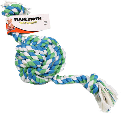 Mammoth Flossy Chews Monkey Fist Ball W/Rope Ends, Multi, 25 in