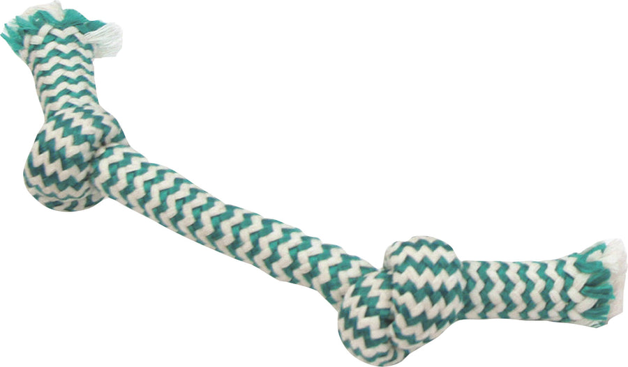 Mammoth Extra Fresh 2 Knot Bone, Green/White, 9 in - Rope