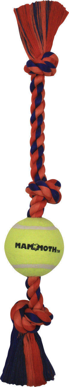Mammoth Knot Tug W/Tennis Ball, Multi, 24 in - Rope