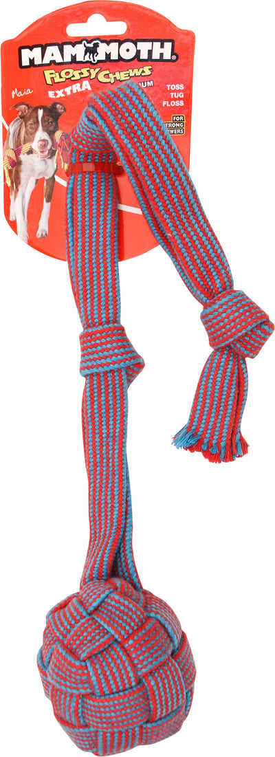 Mammoth Extra Webbing Ball W/Fling Handle, Blue/Red, MD - Rope