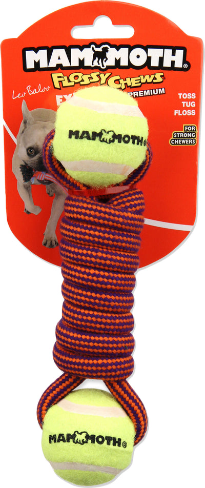 Mammoth Extra Twister Bone w/2 Mini Balls, Multi, 7.5 in - Rope