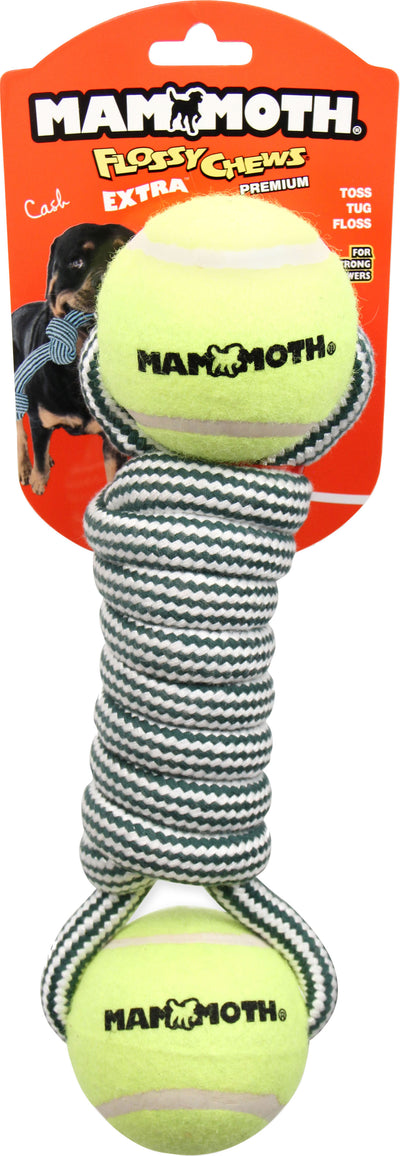 Mammoth Extra Twister Bone w/2 3in Balls, Multi, 13 in - Rope