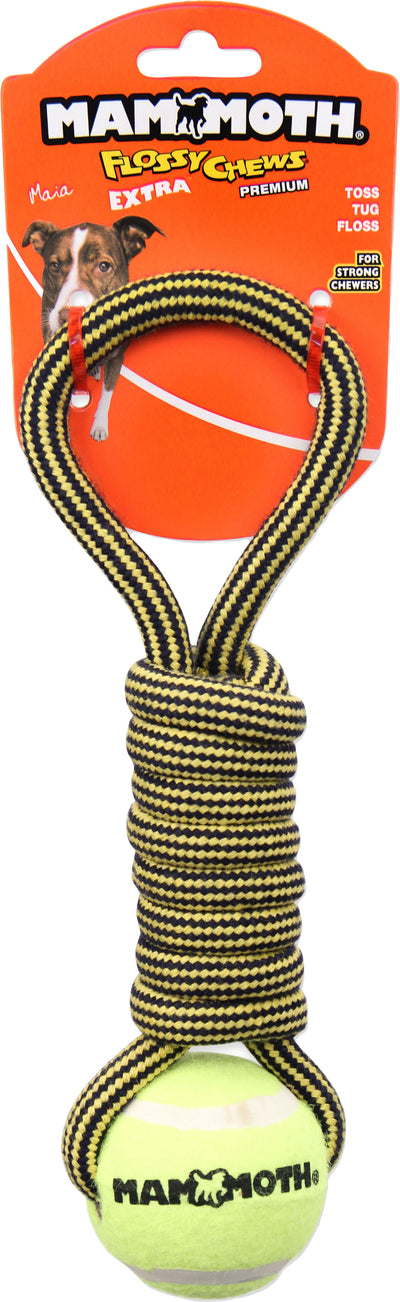 Mammoth Extra Twister Pull Tug w/ Tennis Ball, Multi, 12 in - Rope
