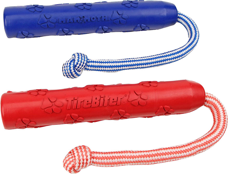 Mammoth Tirebiter Advanced Color Retriever w/ Rope, Assorted, 11 in - Rubber