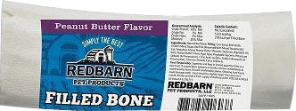 Redbarn Filled Bone Bagged, Peanut Butter, LG - Rawhide/ Body Parts