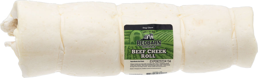 Redbarn Naturals Puffed Beef Cheek Roll, LG - Rawhide/ Body Parts