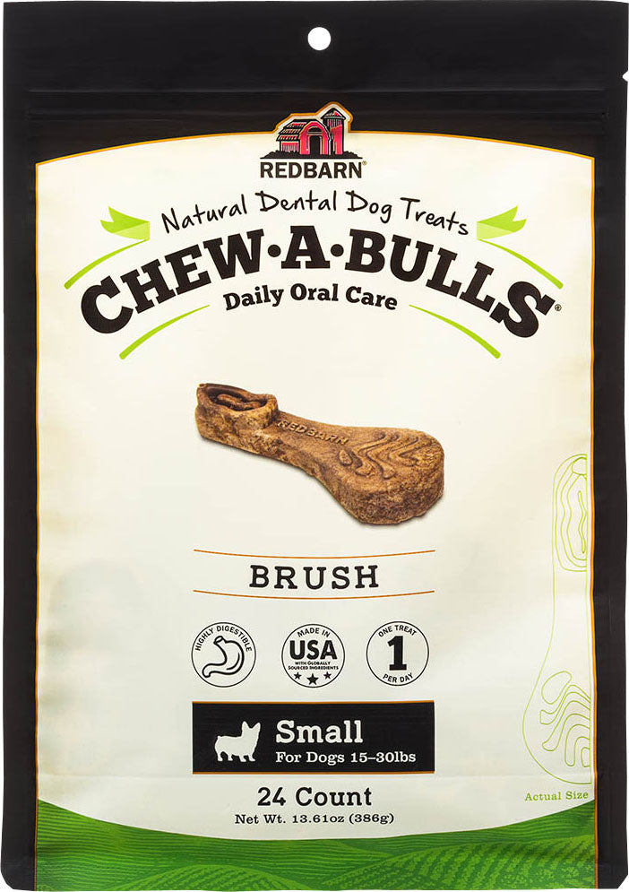 Redbarn Chew-A-Bulls Brush, sm-24 pk - Long Lasting Chews