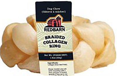 Redbarn Collagen Braided Ring, 1.6 oz - Rawhide/ Body Parts