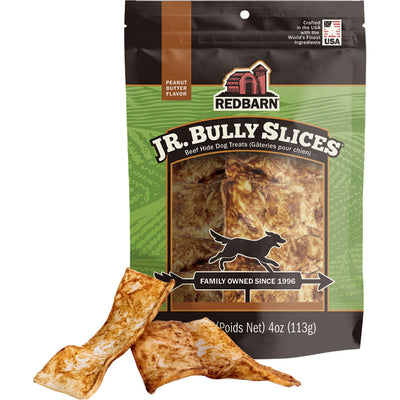 Redbarn Jr. Bully Slices, Peanut Butter, 4 oz - Rawhide/ Body Parts