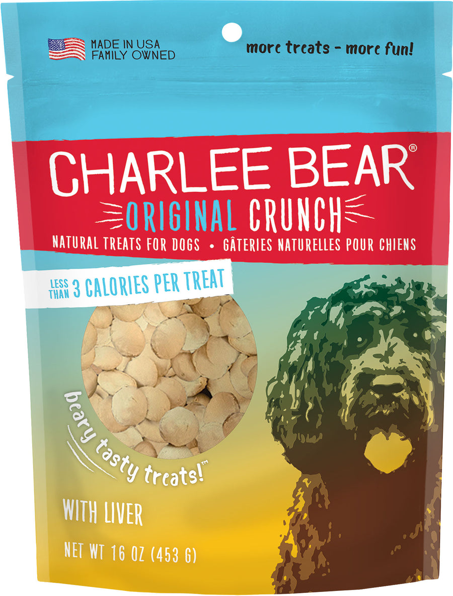 Charlee Bear Original Crunch, Chicken Liver, 16 oz - Edible Bones & Biscuits