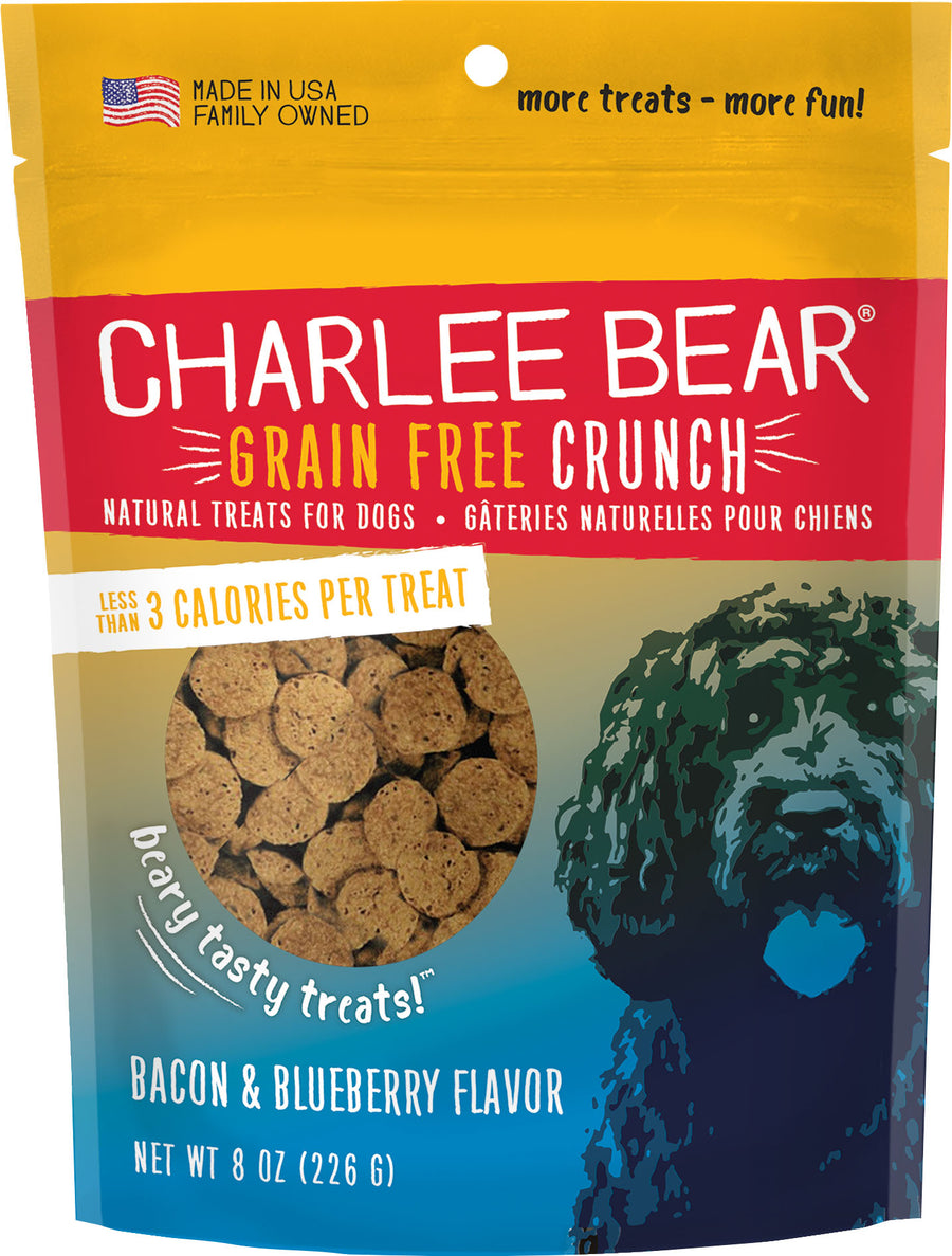 Charlee Bear Grain Free Crunch, Bacon/Blueberry, 8 oz - Soft Treats