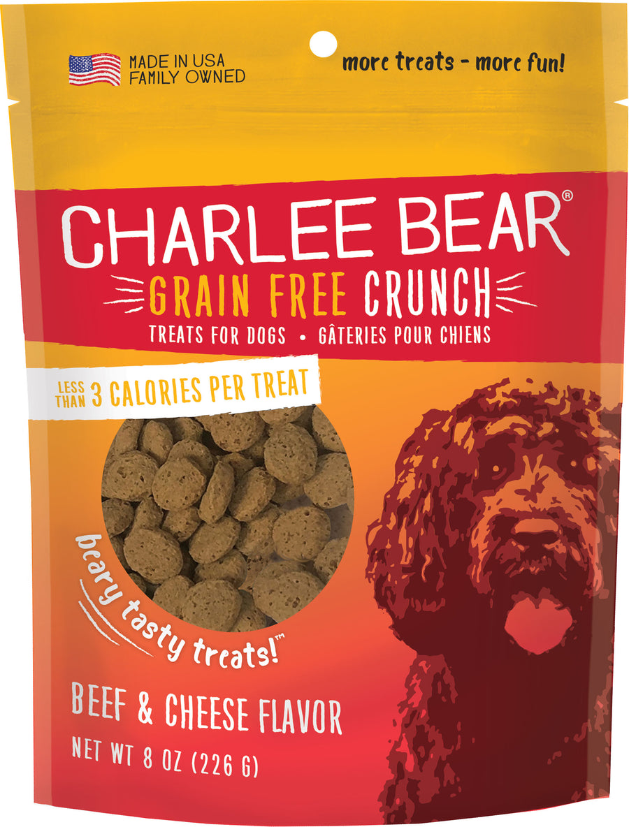 Charlee Bear Grain Free Crunch, Beef Liver/Cheese, 8 oz - Soft Treats