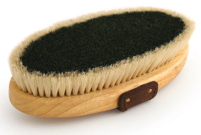 Legends Rugby Horsehair/Boar English Style Brush, Green, 7.5 in - Brush Medium/General