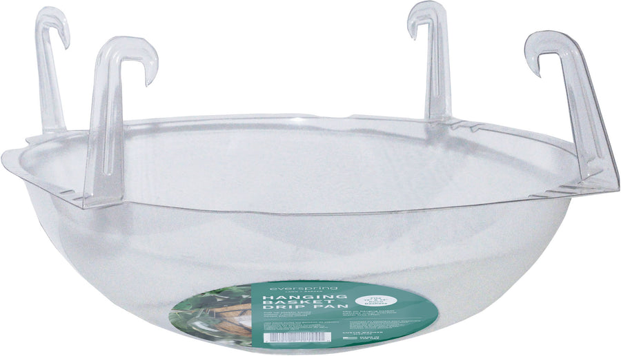 Everspring Hanging Basket Drip Pan, Clear, 12-14 in - Saucer Basic