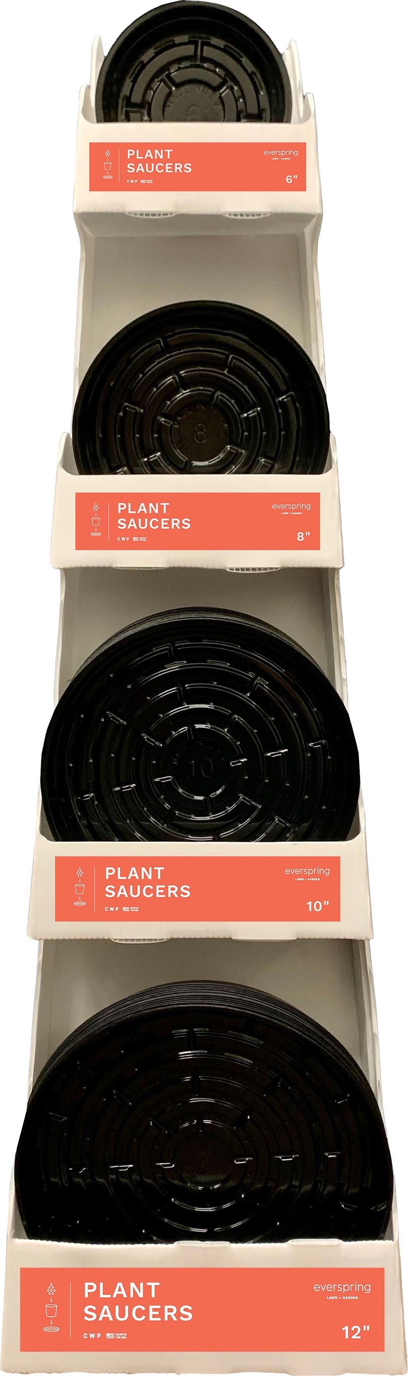 Everspring 4 Tier Black Plant Saucer Display, Black, 120 pc - Saucer Basic