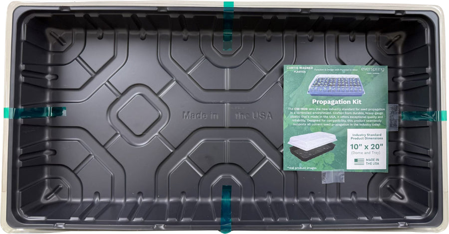 Everspring Propagation Dome and Tray Kit, Clear/Black, 20 in x 10 in x 2.5 in - Seed Starting Supplies