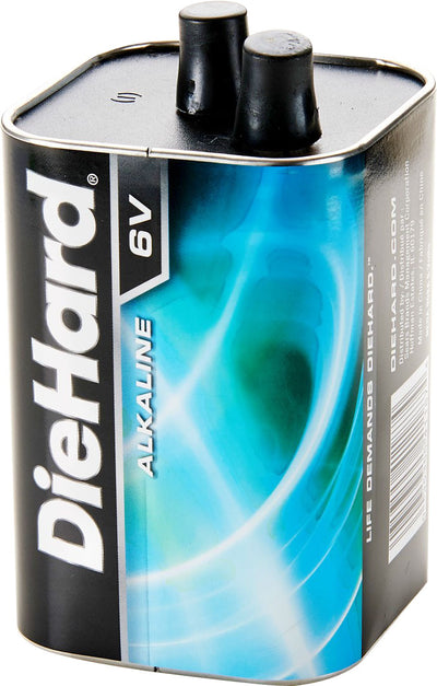 Dorcy Diehard Alkaline Spring Top Battery, Black/Blue, 6 Volt - Batteries