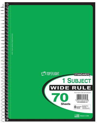 Top Flight WB70PF Series 4510816 Wide Rule Notebook