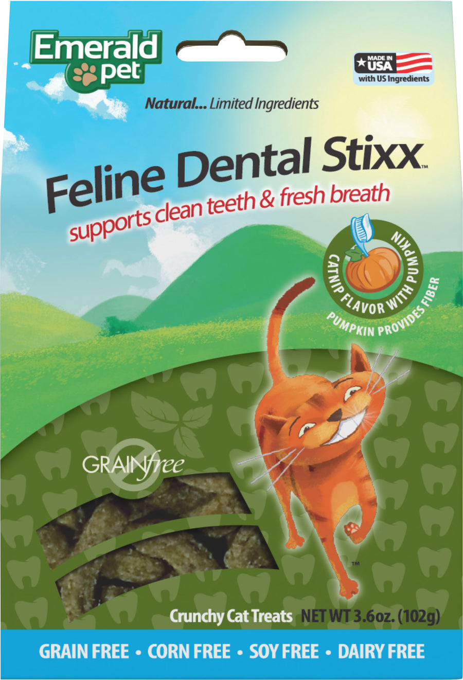 Emerald Pet Feline Dental Stixx, Catnip, 3.6 oz - Dental Care