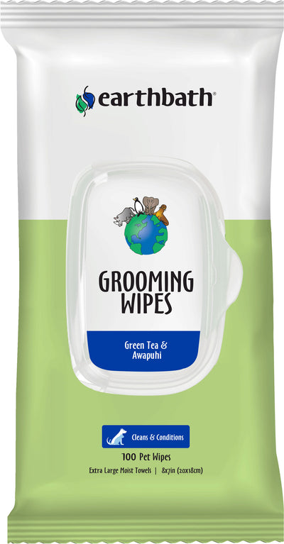 Earthbath Grooming Wipes, Green Tea/Awapuhi, 100 pk - Shampoos & Wipes