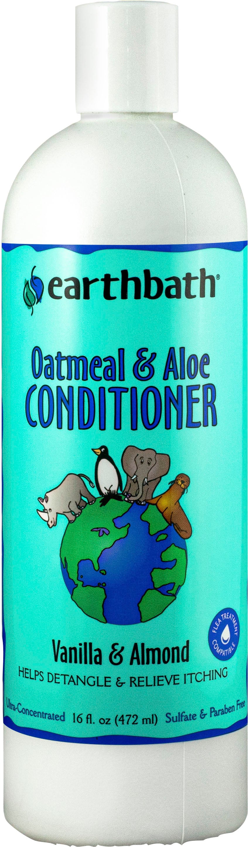Earthbath Oatmeal & Aloe Pet Conditioner, Vanilla/Almond, 16 oz - Shampoos & Wipes