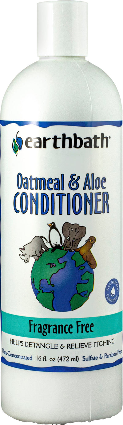 Earthbath Oatmeal & Aloe Pet Conditioner, Fragrance Free, 16 oz - Shampoos & Wipes