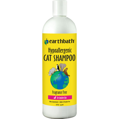 Earthbath Hypoallergenic Cat Shampoo, Fragrance Free, 16 oz - Shampoos