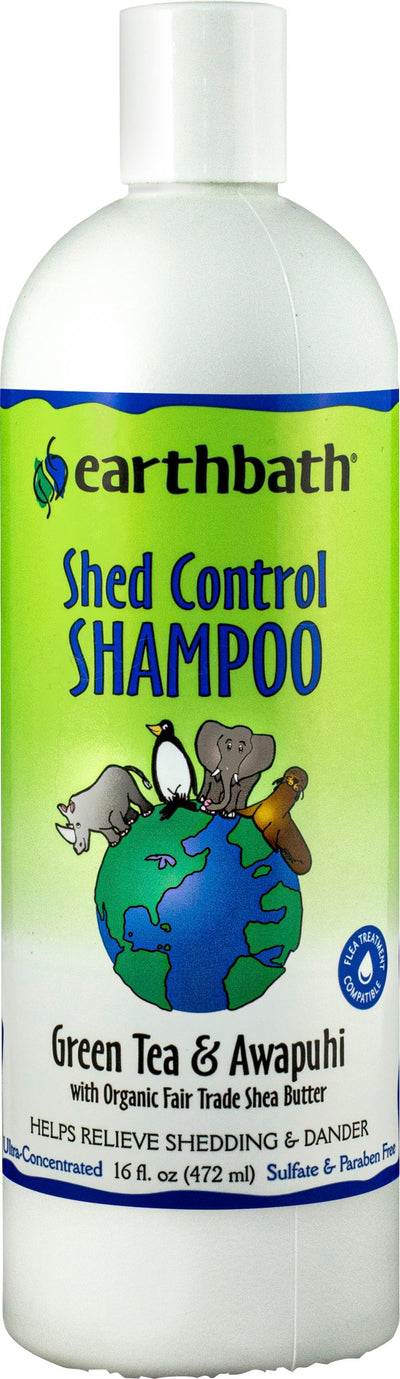 Earthbath Shed Control Pet Shampoo, Green Tea/Awapuhi, 16 oz