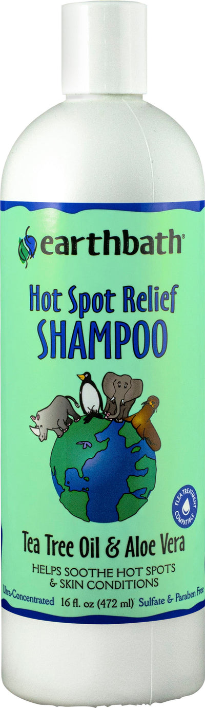 Earthbath Hot Spot Relief Pet Shampoo, Tea Tree/Aloe, 16 oz - Skin Relief
